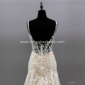 Sleeveless backless lace Crystal bridal wedding dress oem